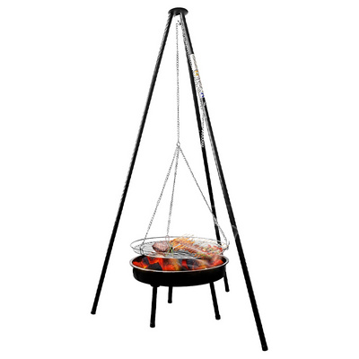 Garden charcoal grill camping hanging tripod fire pit bbq grill