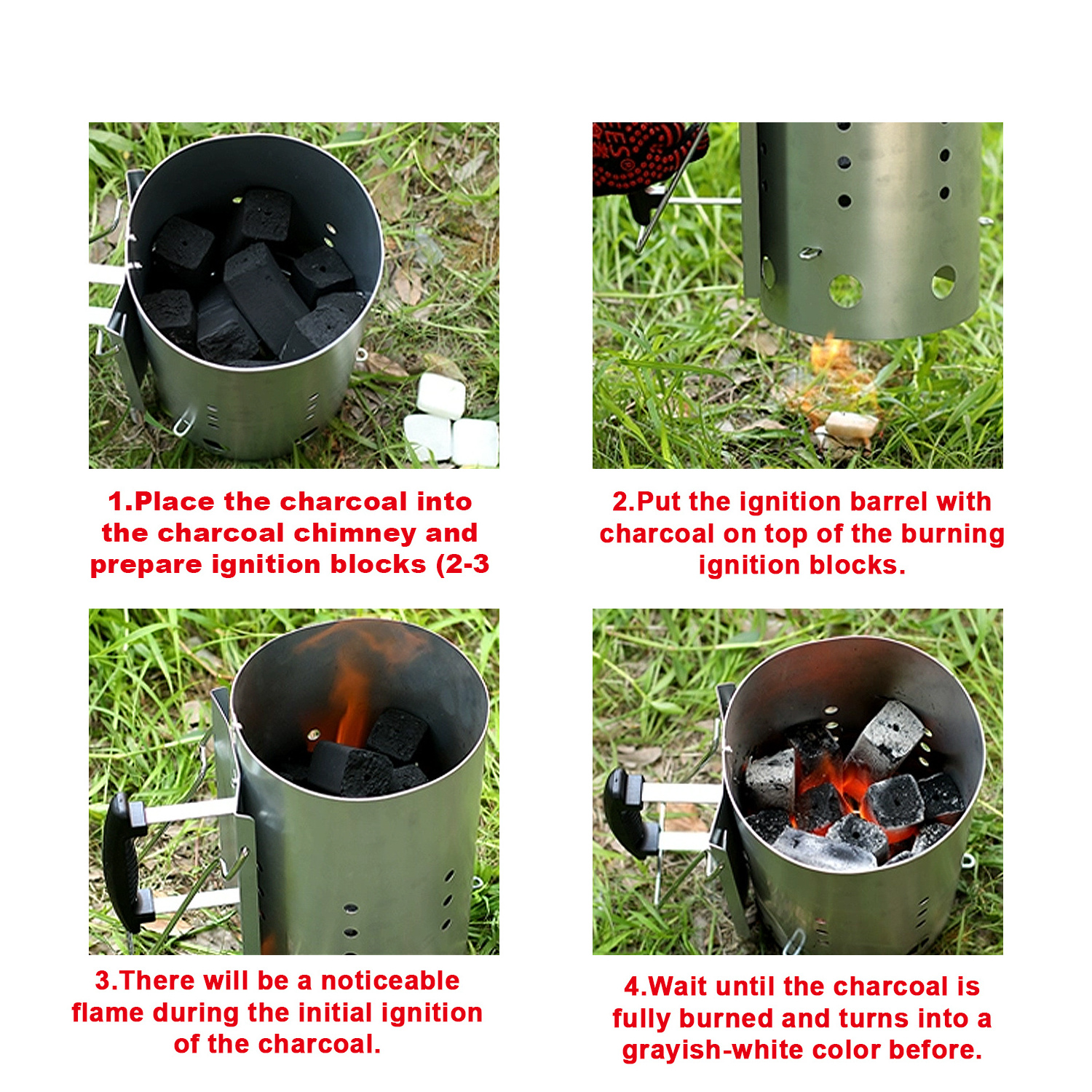 Charcoal Chimney Starter Quick Release Trigger Starters Can For Grilling charcoal starters