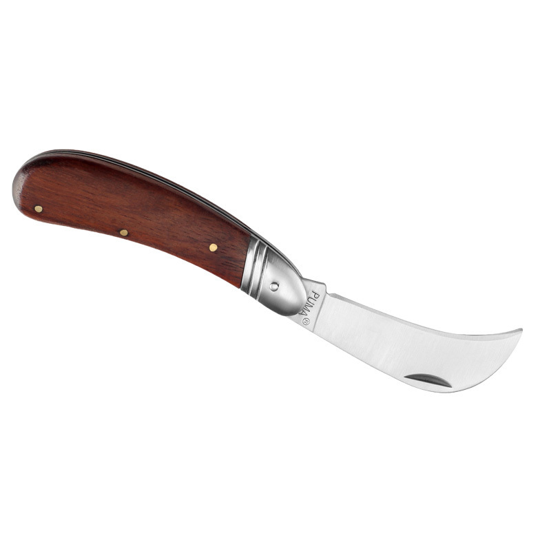 Stainless Steel Mushroom Knife Rose Wood Handle Sickle Pocket Electrician Folding Knife Grafting