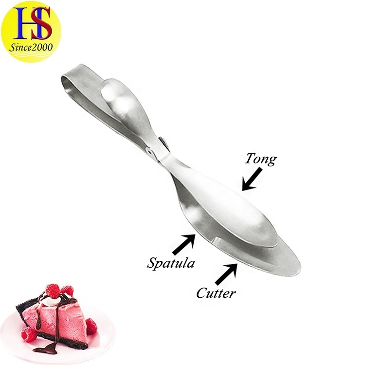 Best Selling Multifunctional Stainless Steel 2 In 1 Kitchen Cake Cutter Spatula Tongs