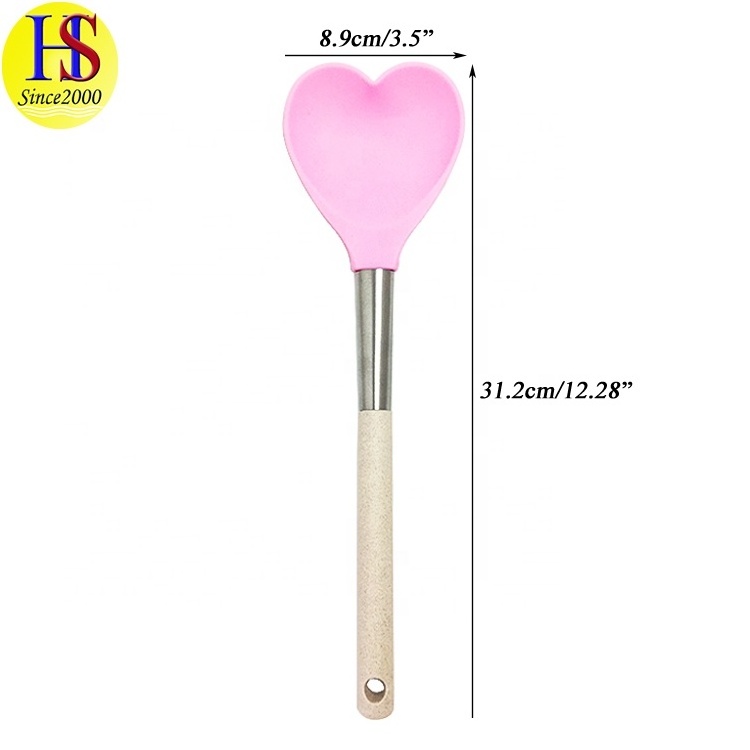 Wholesale Food Safe Home Kitchen Heart Shape Silicone Spatula Spoon