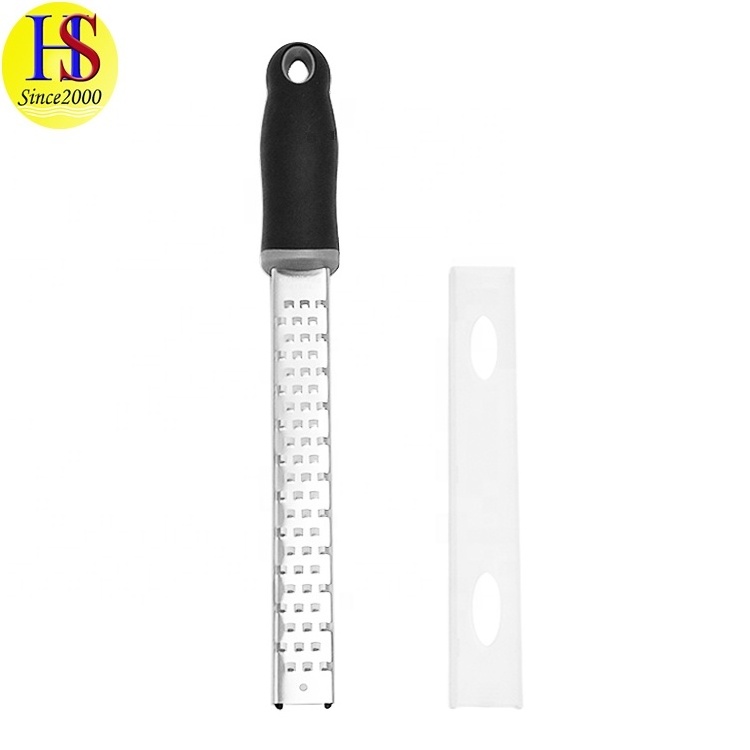 Multi-functional Flat Coarse Stainless Steel Cheese/Coconut/Vegetable/Spice Grater With Protective Cover