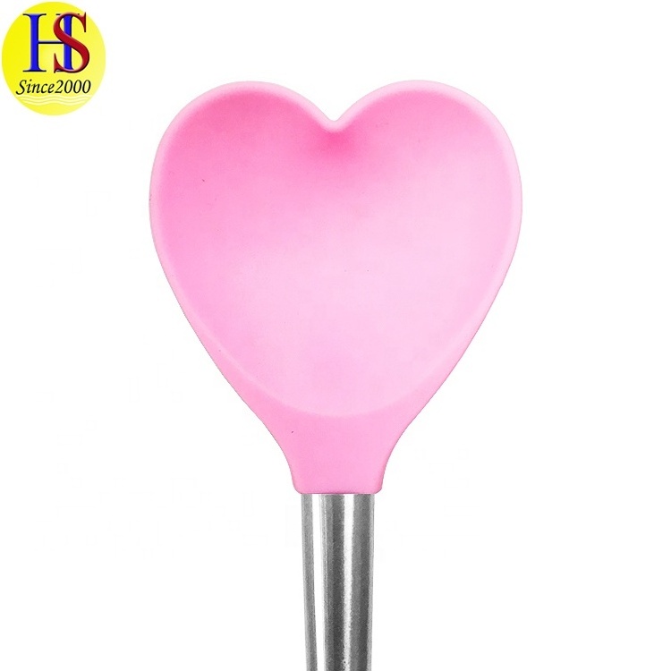 Wholesale Food Safe Home Kitchen Heart Shape Silicone Spatula Spoon