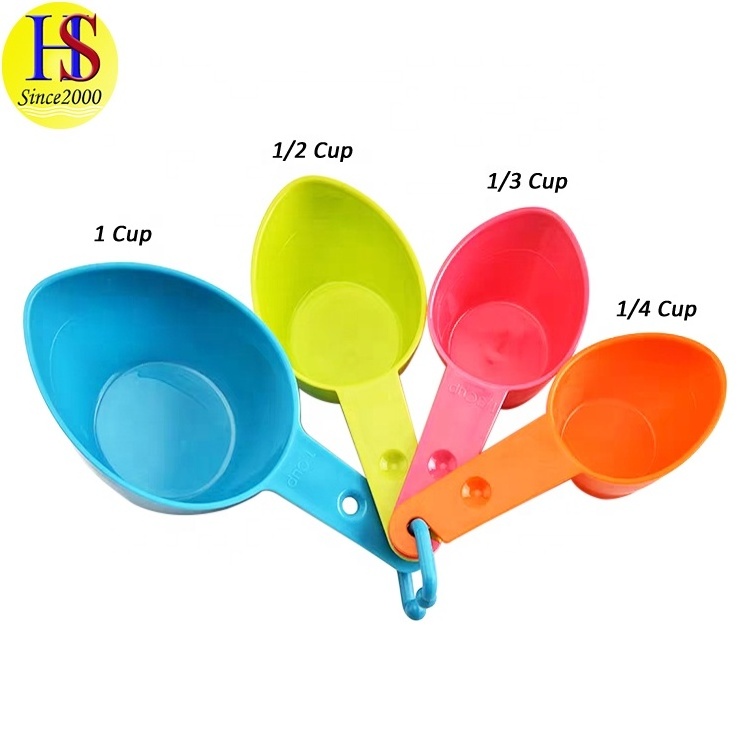 9-Piece Colorful Plastic Stacked Oil Milk Water Measuring Cups and Spoon Set for Home Baking Essential Measuring Tools