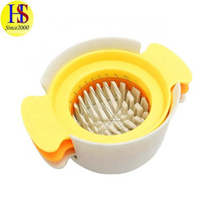 Heavy Duty Plastic Boiled Egg Cutter 3 In 1 Egg Slicer with Stainless Steel Wires