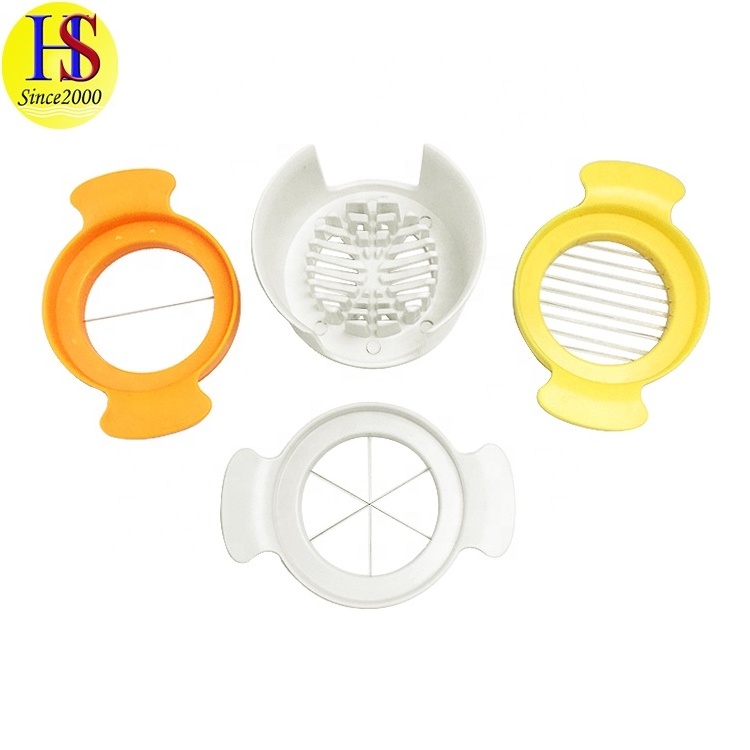 Heavy Duty Plastic Boiled Egg Cutter 3 In 1 Egg Slicer with Stainless Steel Wires