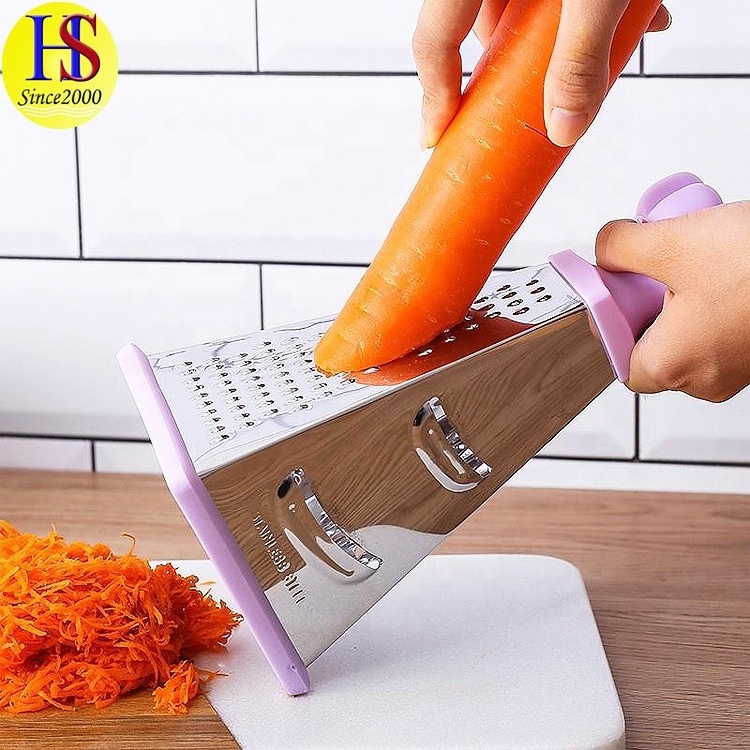 Multifunctional Stainless Steel 4 Sided Manual Vegetable Cheese Grater Eco-Friendly for Household Kitchen Use