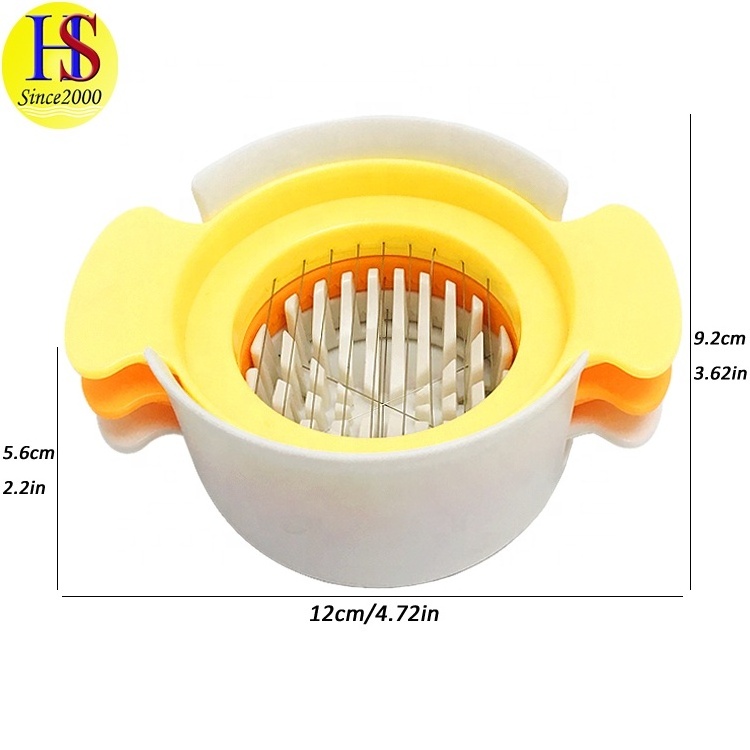 Heavy Duty Plastic Boiled Egg Cutter 3 In 1 Egg Slicer with Stainless Steel Wires