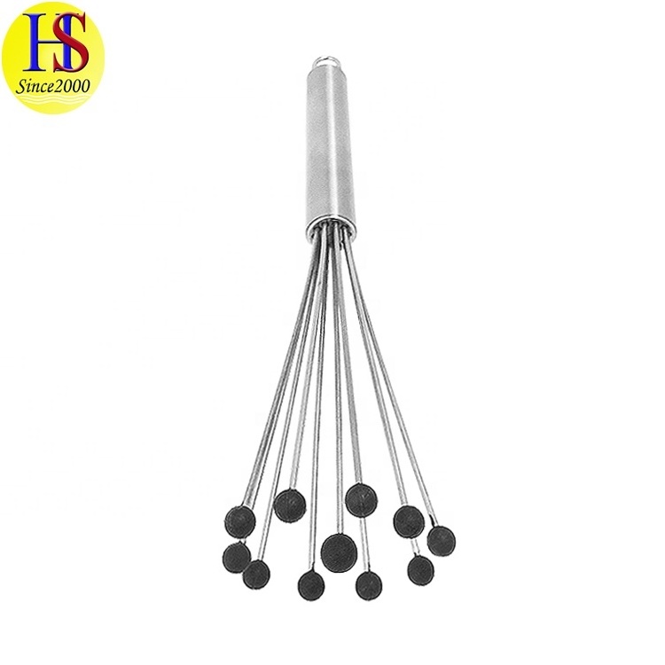 New Design Kitchen Stainless Steel Hand Power Whisk Rotating Egg Beater