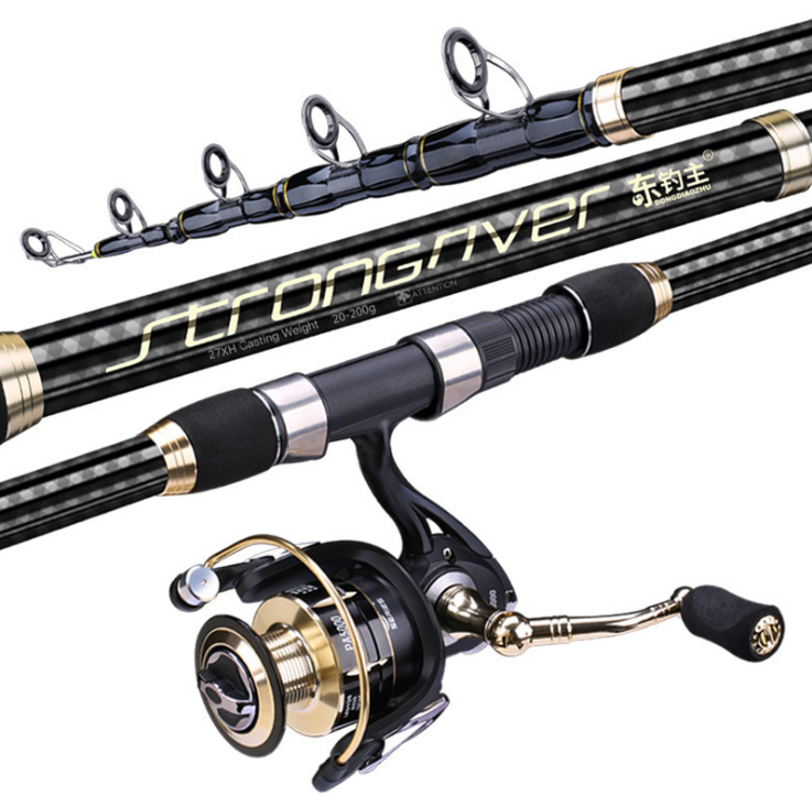 High quality 2.1-5.4m ultralight telescopic reel combo surf carp fishing rods