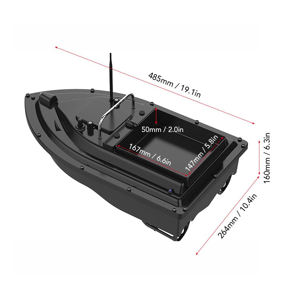 Smart Fixed Speed Cruise Radio Remote Control Fishing Bait Boat 1.9KG 500M Dual Night Light Lure Fishing RC Bait Boat Fishing