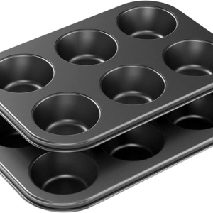 High Quality Colors Customized Non-Stick Bakeware Baking Cupcake 6 Cup Muffin Pan