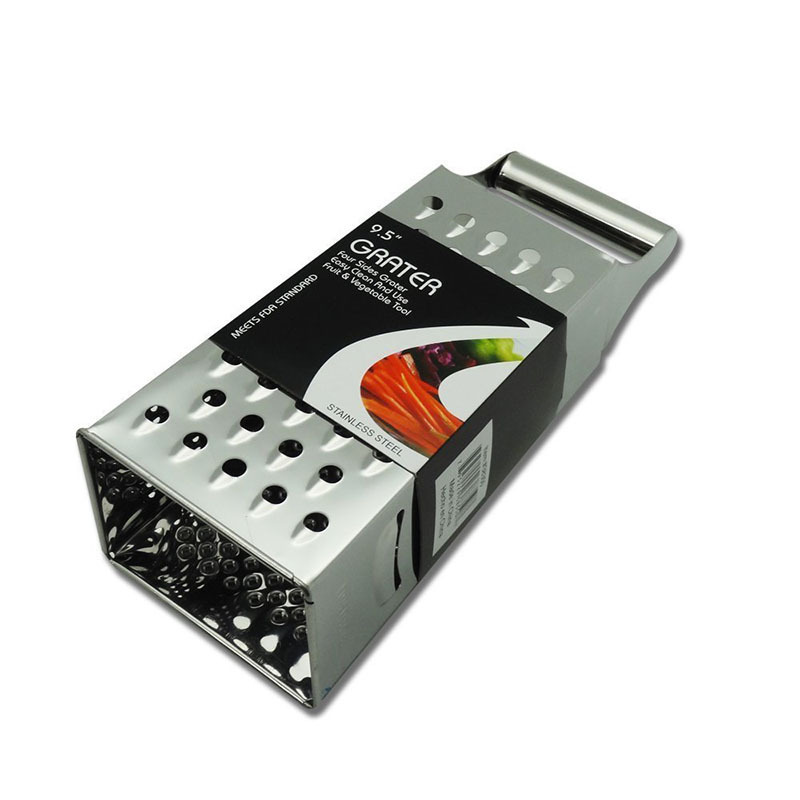 multi-functional 4-sided professional hand grater box cheese grater vegetable chopper with safty handle grip