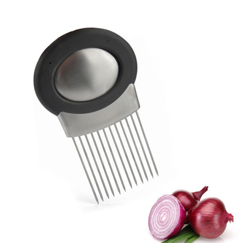 Stainless Steel Onion Holder for Slicing Food Slicer Assistant Tool for Slicing Potato, Tomato, Avocado, Cucumber and Egg