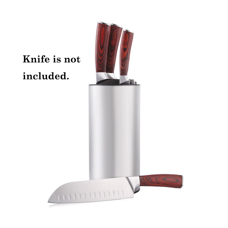 Modern Stainless Steel Knife Block - Best Universal Knife Holder Suitable for 5-10pcs Kitchen Knives