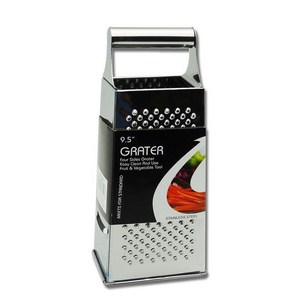 multi-functional 4-sided professional hand grater box cheese grater vegetable chopper with safty handle grip