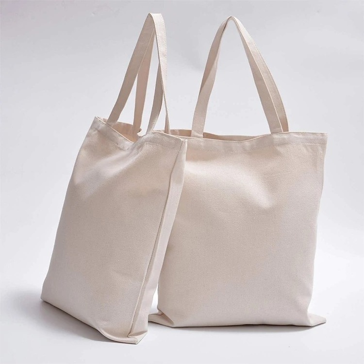 Custom Various Size Eco-Friendly Reusable Blank Cotton Canvas Shopping Tote Bag With Cotton bag Rope Handle