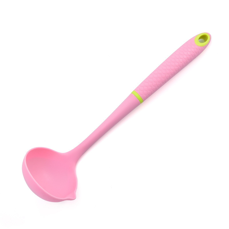 Heat Resistant Kitchen Tool Silicone Kitchen Soup Ladle with Pour Spouts Kitchen Silicone Soup Ladle Spoon