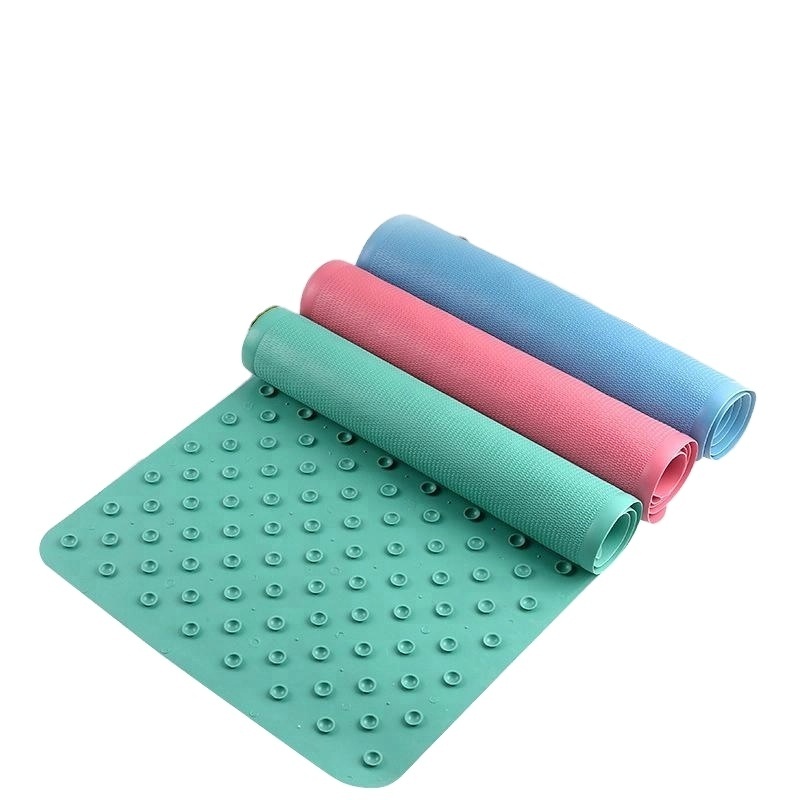 Extra long silicone rubber floor mats for bath tub toilet shower