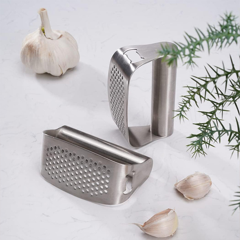 Garlic Press Rocker, Stainless Steel Garlic Crusher Chopper Mincer