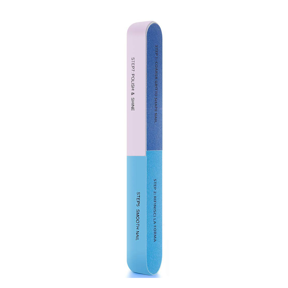 7 Way Nail File and Buffer Block Nail Buffering Files 7 Steps Washable Emery Boards Professional Manicure Tools