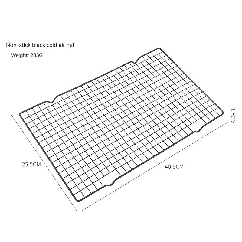 Best Seller Food-Grade Non-Stick BBQ Accessories Metal Cooling Rack for Meat Bread Biscuit Toast Cookie Bamboo Charcoal BBQ