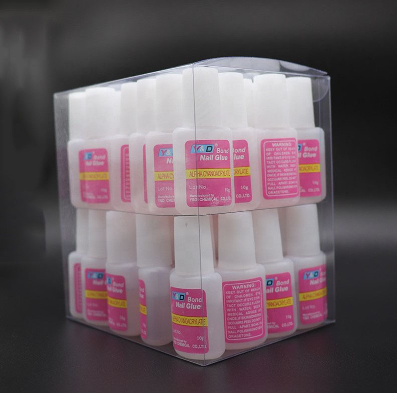 Wholesale 10g custom pink manicure glue with brush on finger nail glue for nail salon