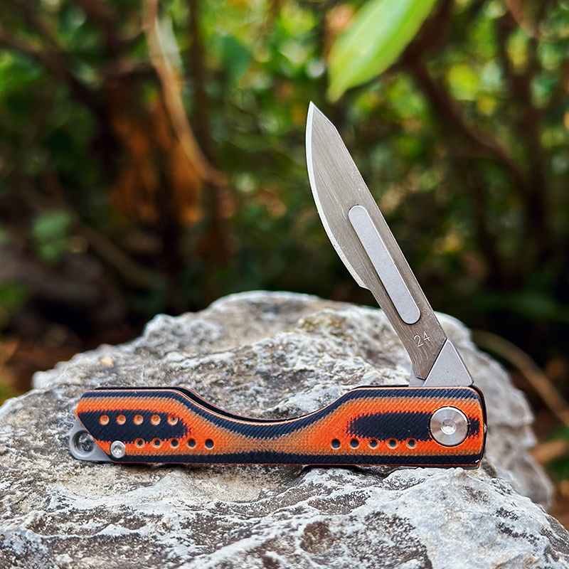 G10 handle EDC utility knife outdoor camping replaceable blade knife sharp pocket knife