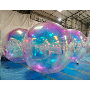 Commercial Advertising Party Stage Decoration Reflective Art Show Giant Silver Inflatable Mirror Sphere Ball