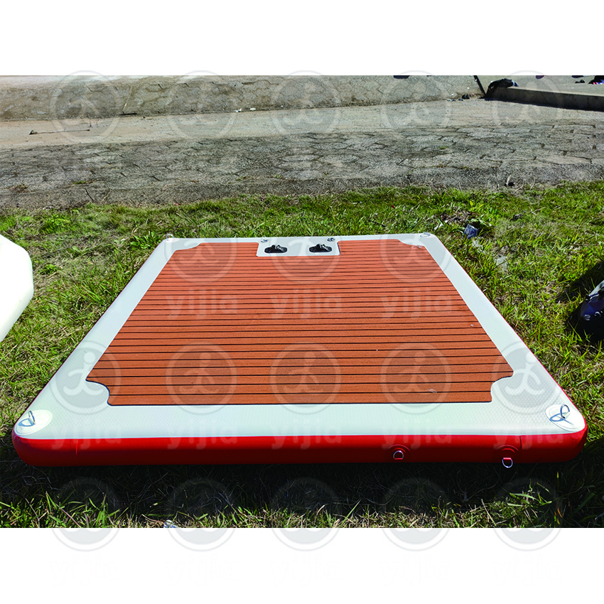 Hot-selling inflatable platform on water floating leisure platform with tent inflatable fishing floating island inflatable dock