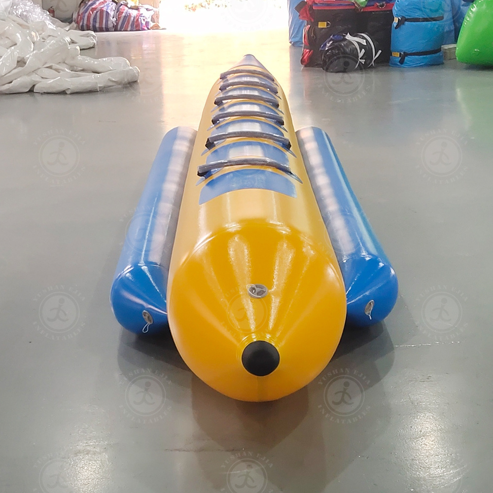 Custom Pvc Water Games Water Inflatable Banana Boat High Quality 6 Seats Banana Boat Pedal