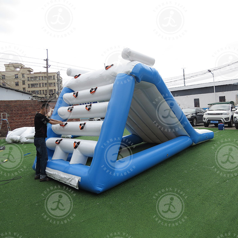 Lake Inflatable Iceberg Water Toys / Ocean Aquatic Inflatables Climbing Iceberg Float Water Slide For Kids And Adults