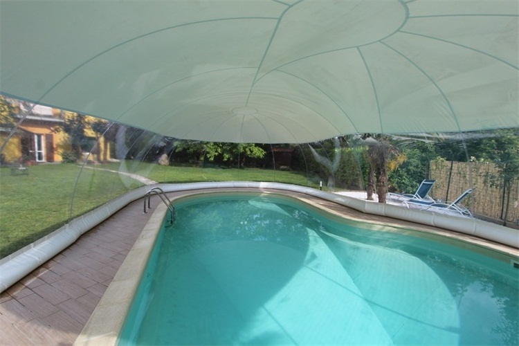 Clear   Pvc Transparent Inflatable Pool Dome / Waterproof Swimming Pool Cover