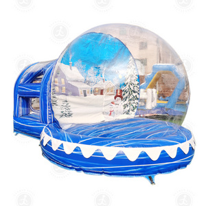 Wholesale Customized Outdoor Decoration Christmas Inflatable Snow Globe With Blowing Snow Photo Booth For Sale