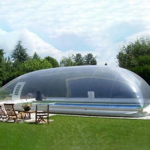 Clear   Pvc Transparent Inflatable Pool Dome / Waterproof Swimming Pool Cover