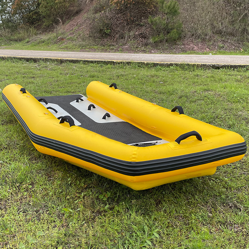 Oem Yellow Lightweight Drop Stitch Fabric Inflatable Small Short Lifeguard Rescue Board Sled For Jet Ski With Accessories