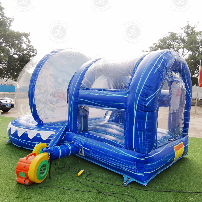 Wholesale Customized Outdoor Decoration Christmas Inflatable Snow Globe With Blowing Snow Photo Booth For Sale