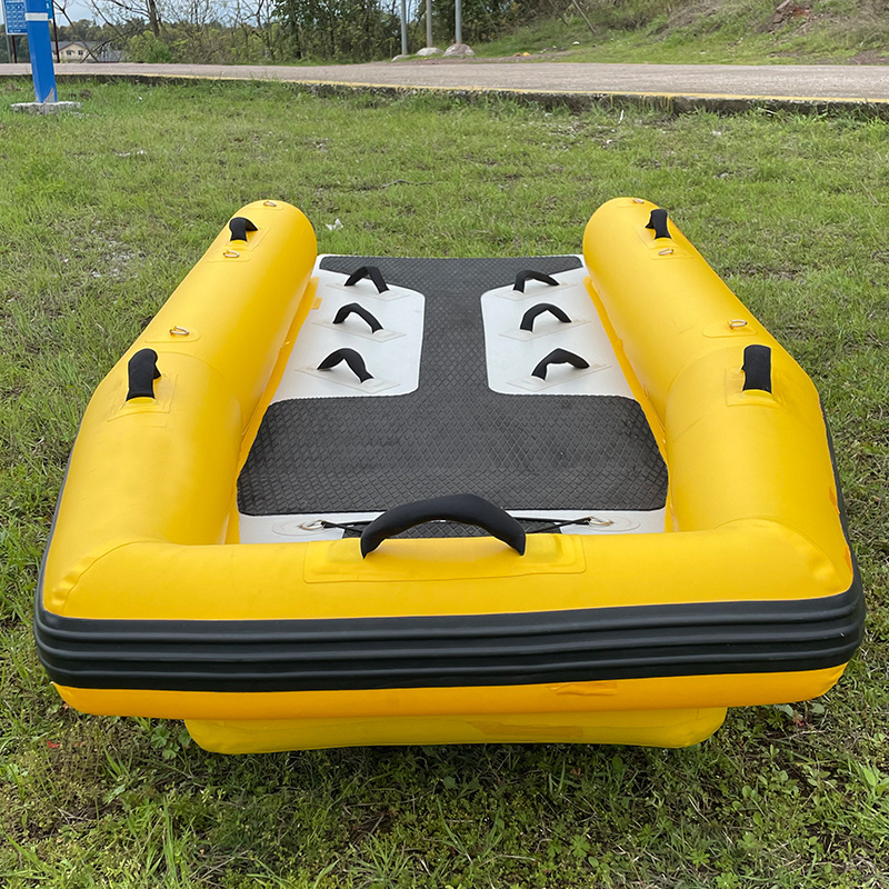 Oem Yellow Lightweight Drop Stitch Fabric Inflatable Small Short Lifeguard Rescue Board Sled For Jet Ski With Accessories