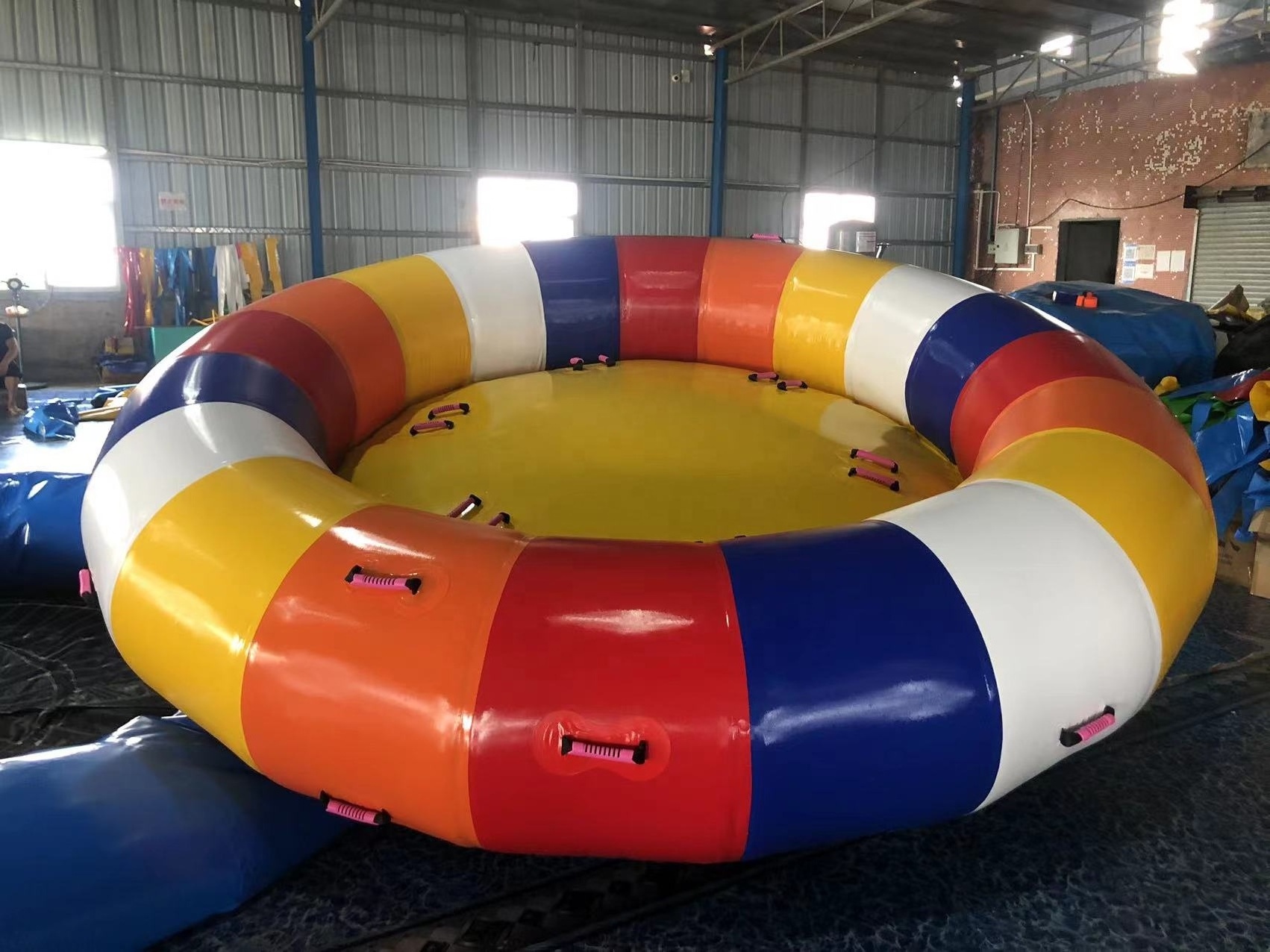 Outdoor Water Sports Towable Disco Boat Inflatable Spining Rotating Water Toys Inflatable Disco Boat