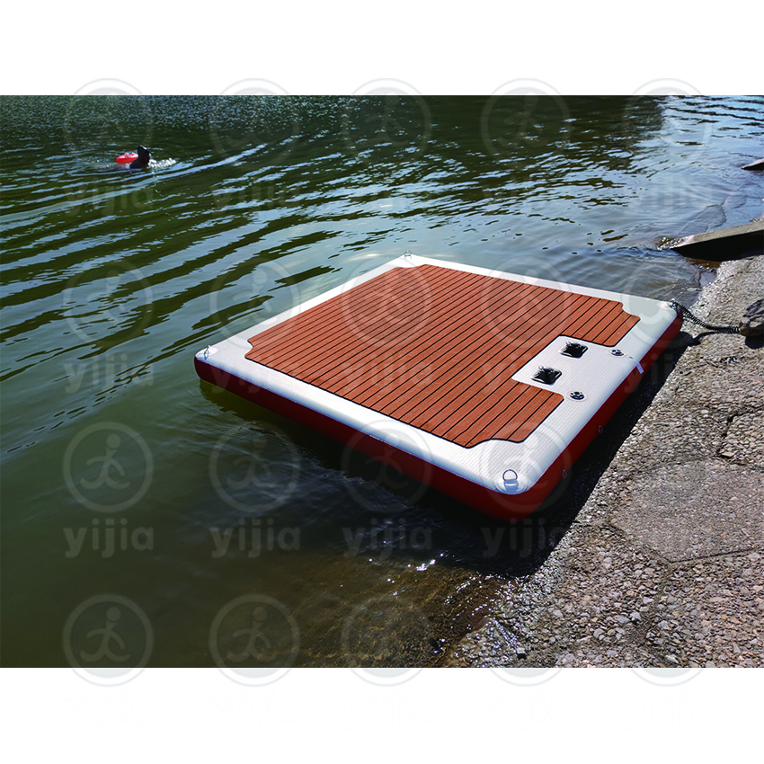 Hot-selling inflatable platform on water floating leisure platform with tent inflatable fishing floating island inflatable dock