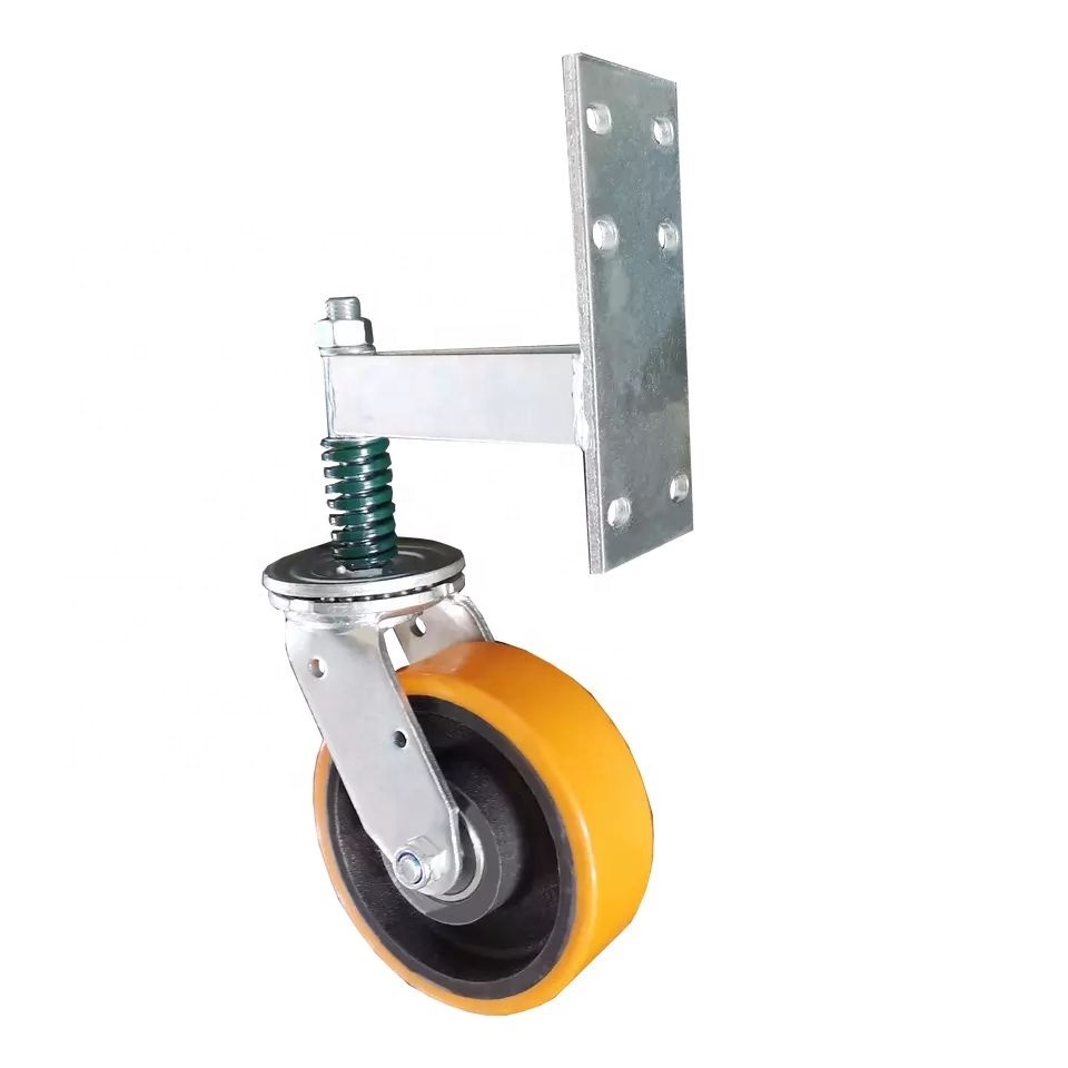 PU gate caster wheel for Metal Tube Swing Gate, Small Fence Gate Support Wheel with Universal Mount Plate, 1500 Lbs Capacity