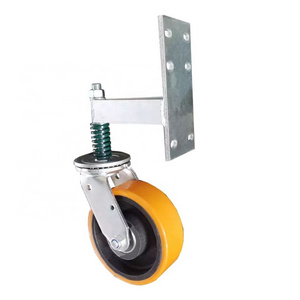 PU gate caster wheel for Metal Tube Swing Gate, Small Fence Gate Support Wheel with Universal Mount Plate, 1500 Lbs Capacity