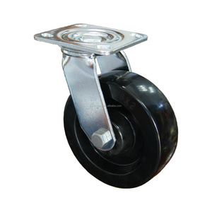 Phenolic High Temperature Caster Wheel With Swivel Plate Directional Lock Brake