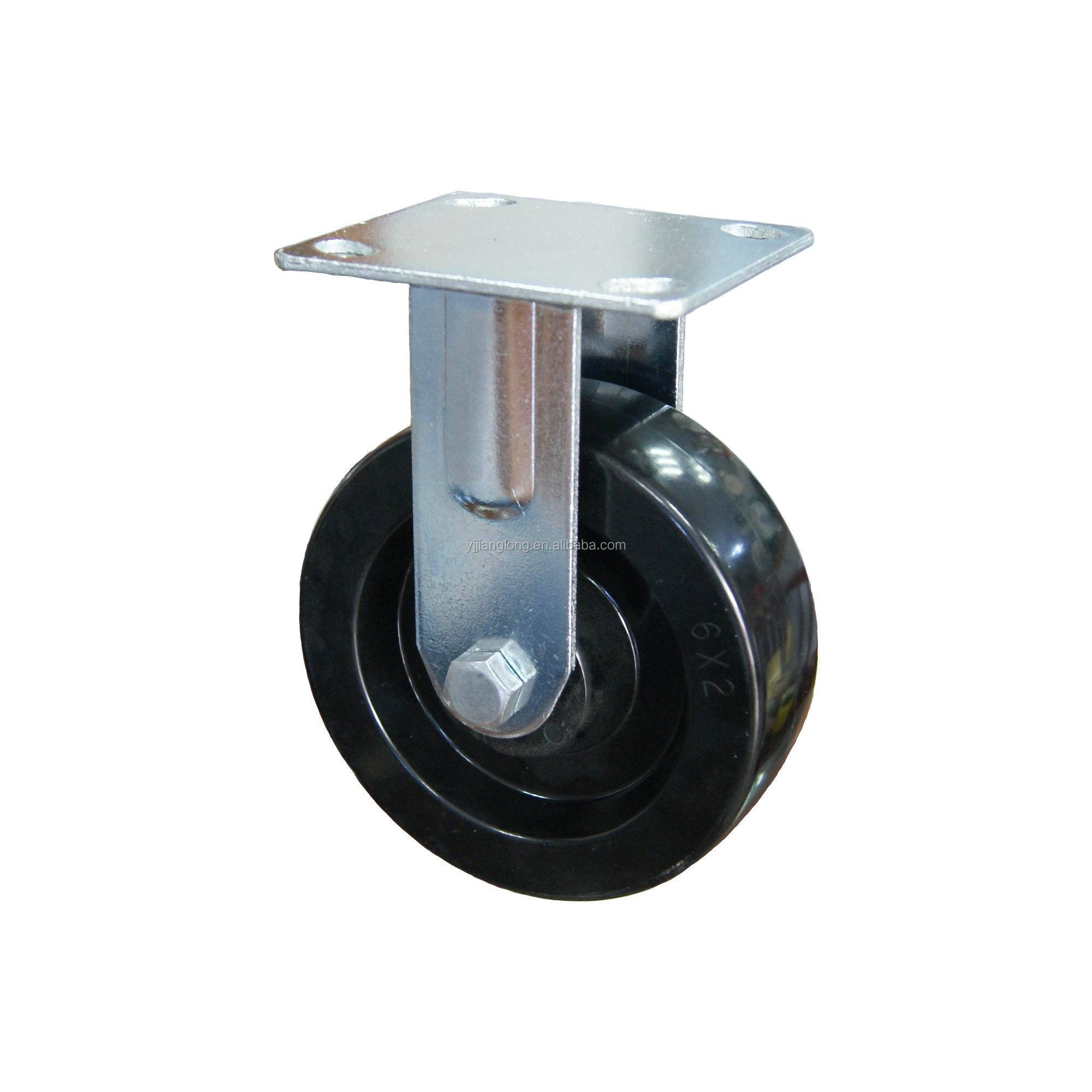 Phenolic High Temperature Caster Wheel With Swivel Plate Directional Lock Brake