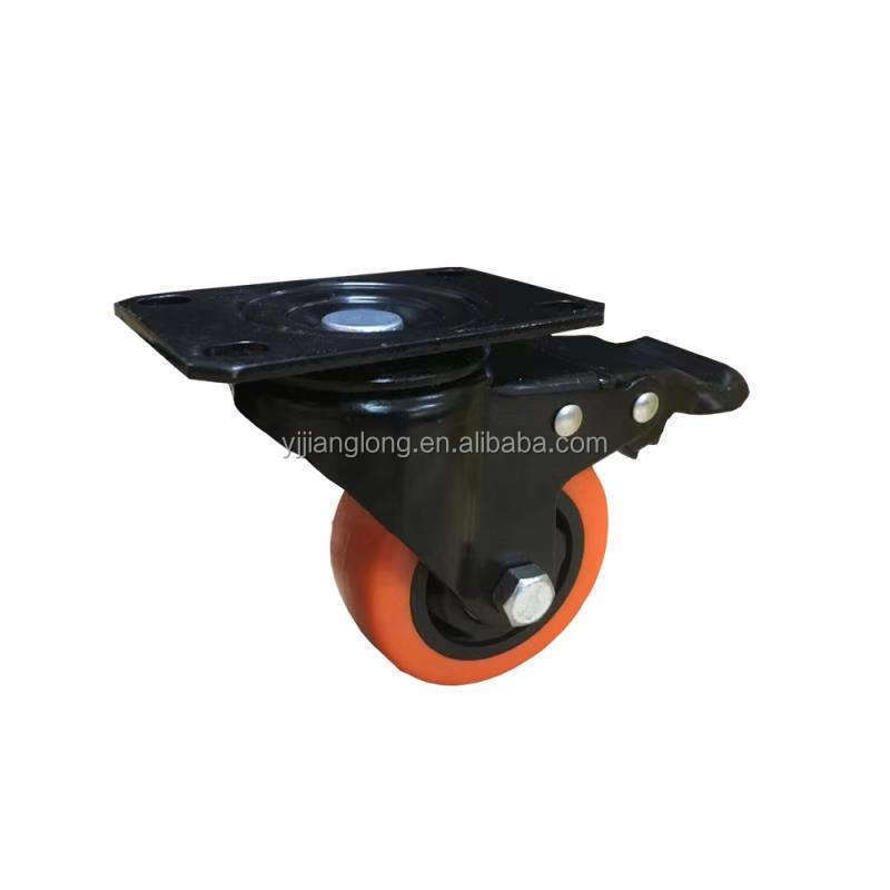 3 inch cart wheel orange PVC caster wheel for accessories