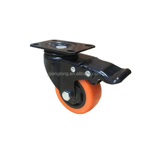 3 inch cart wheel orange PVC caster wheel for accessories