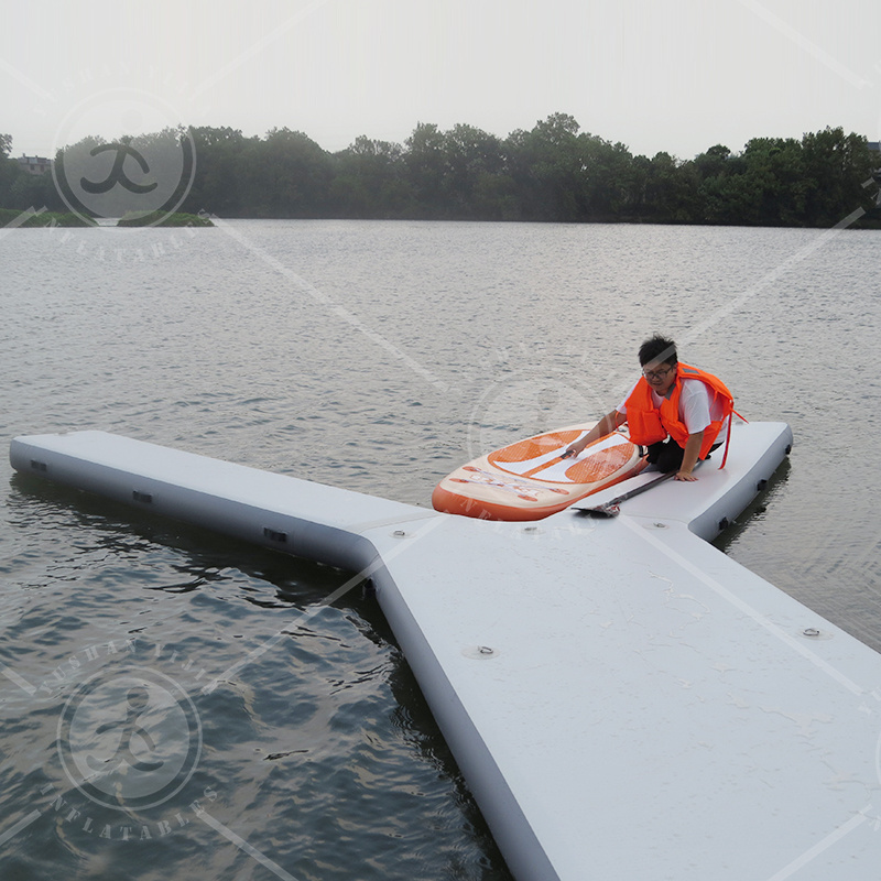 Custom Personal New High Drop Stitch Y Shape Jet Ski Dock Pontoon Inflatable For Boat And Yacht   Parking Fishing platforms