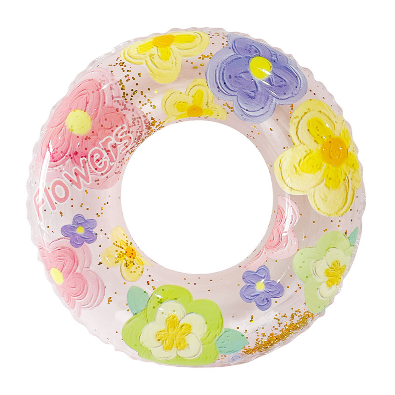 Glitter Swim Rings for 2-5 Years Old Kids  Pool Floats Ring Toys Summer Beach Swimming Pool Floats Party Supplies for Girl Boy