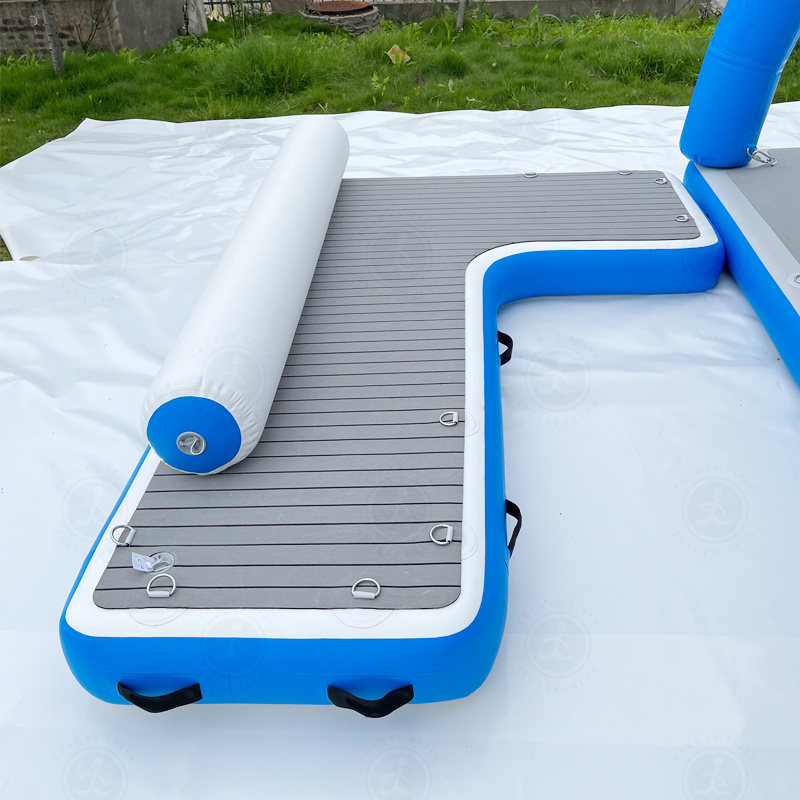 Foldable Tanning Pool Lounger Inflatable Floating Platform Inflatable Floating Dock for Leisure