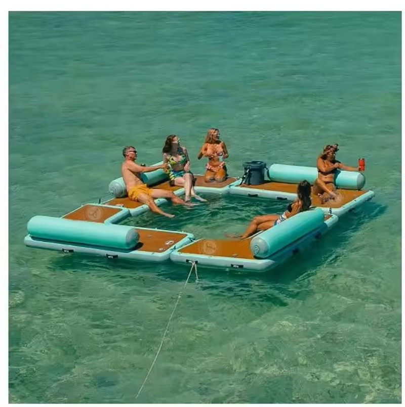 Trendy Water Party Leisure Equipment Sloosh Inflatable Tanning Pool Lounger Float Inflatable Platform for Adults